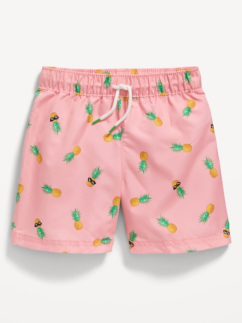 Printed Swim Trunks for Toddler Boys - Pineapples