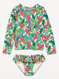 Image number 1 showing, Ruffle-Trim Bikini Swim Set for Toddler and Baby
