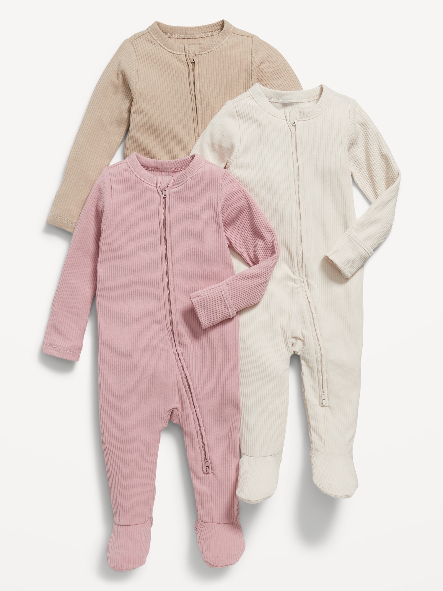 2-Way-Zip Sleep & Play Footed One-Piece 3-Pack for Baby | Old Navy