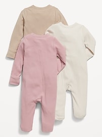 Image number 2 showing, 2-Way-Zip Sleep & Play Footed One-Piece 3-Pack for Baby