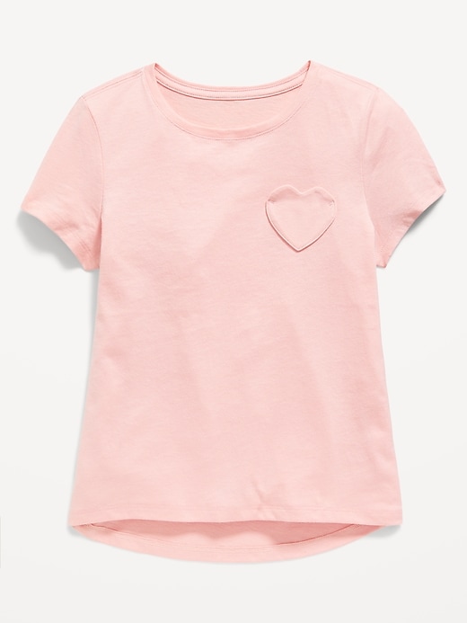 Voir une image plus grande du produit 1 de 1. T-shirt ultra-doux à poche en cœur pour Fille