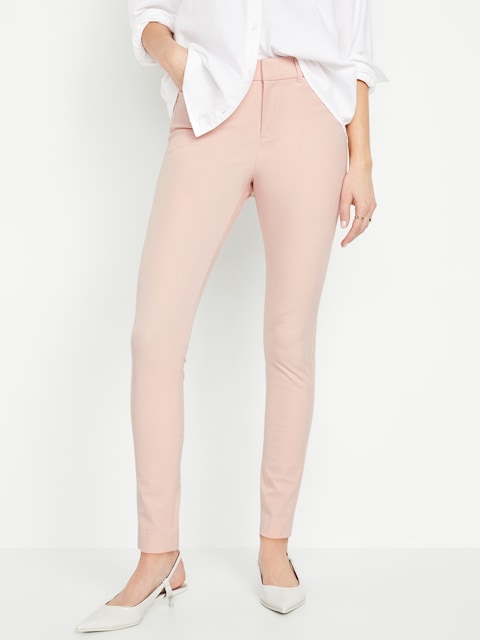 High-Waisted Pixie Skinny Pants - Pink Bamboo