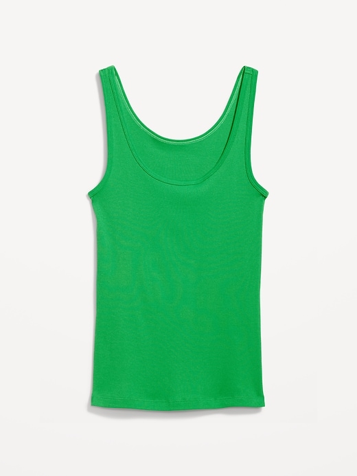 Hollahop - Scoop Neck Plain Ribbed Knit Crop Tank Top