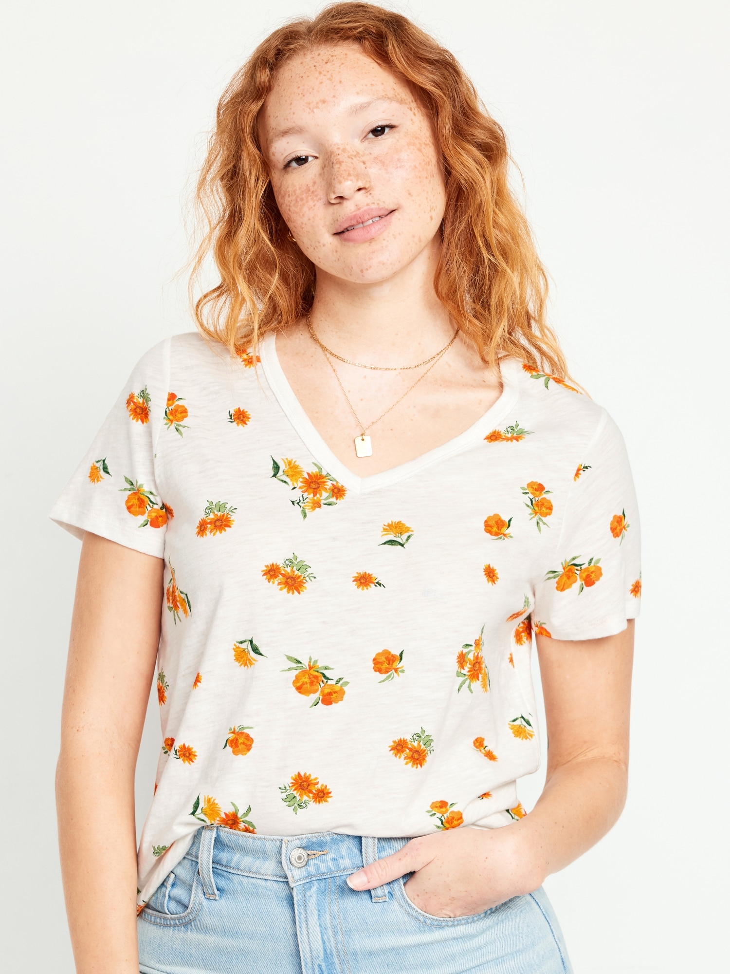 T-shirt passe-partout en tricot flammé pour Femme