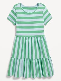 View large product image 3 of 3. Short-Sleeve Tiered Swing Dress for Girls