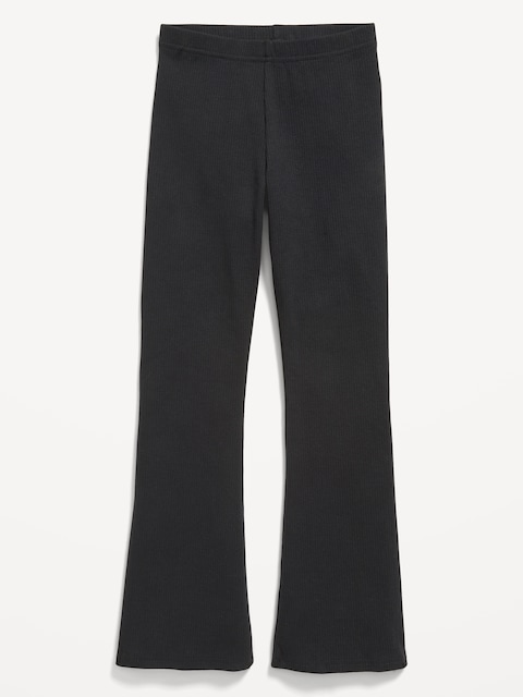 Full-Length Ribbed Flared Leggings for Girls