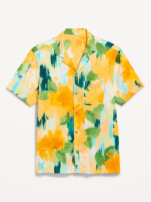 Image number 4 showing, Short-Sleeve Slub-Knit Camp Shirt