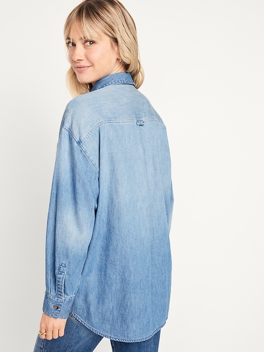 Image number 2 showing, Oversized Button-Down Boyfriend Shirt