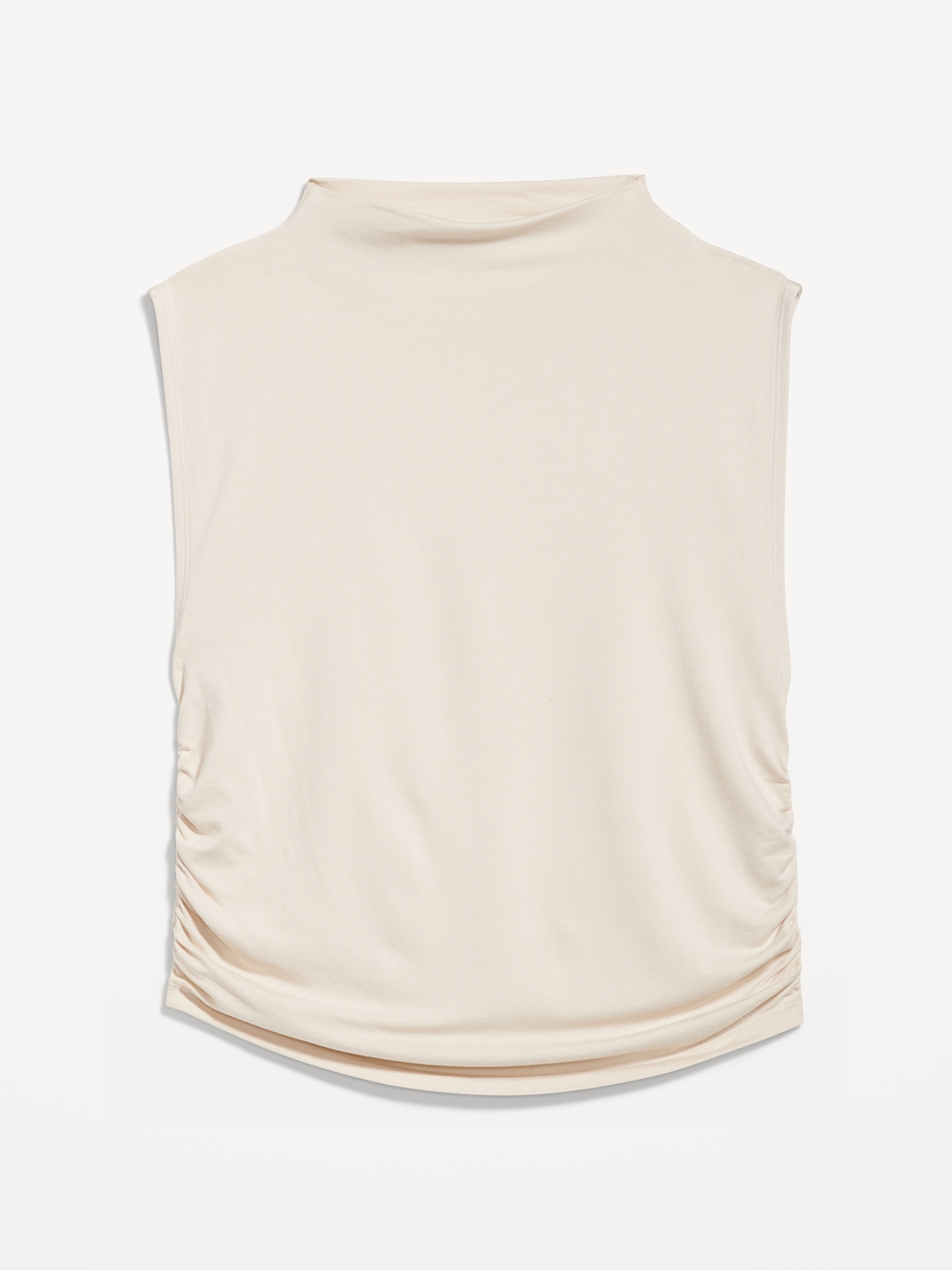 Ruched Mock Neck Crop Top