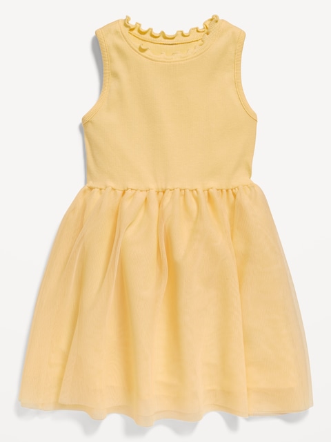 Sleeveless Fit and Flare Tutu Dress for Toddler Girls