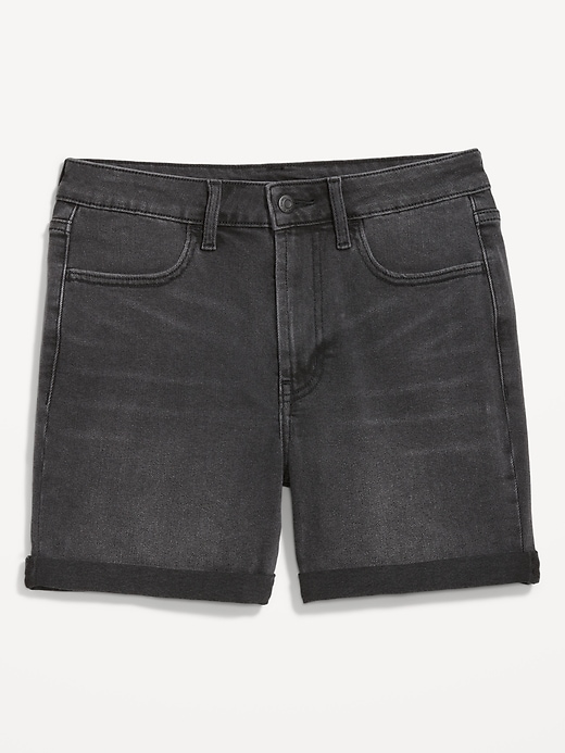 Image number 4 showing, High-Waisted Wow Jean Shorts -- 5-inch inseam