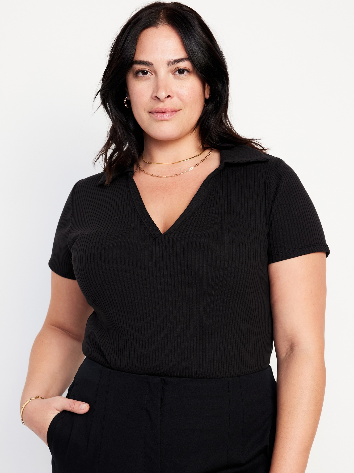 ennoy Short sleeve hem rib tee black M