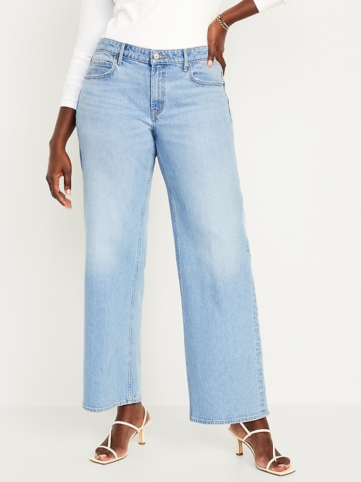 Image number 5 showing, Mid-Rise Wide-Leg Jeans