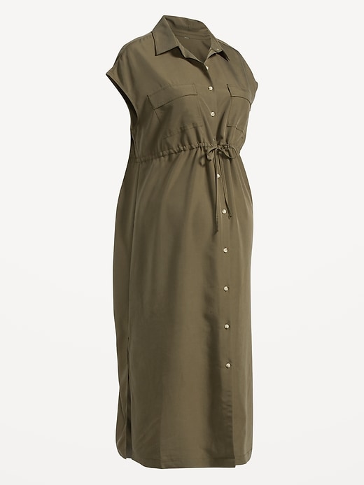 Image number 2 showing, Maternity Dolman Sleeve Utility Midi Dress