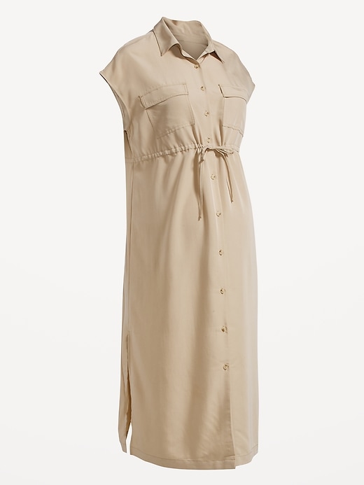 Image number 5 showing, Maternity Dolman Sleeve Utility Midi Dress