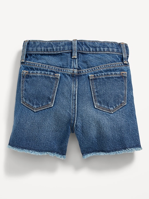 View large product image 2 of 2. High-Waisted Frayed-Hem Jean Shorts for Toddler Girls