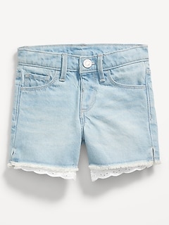 High-Waisted Frayed-Hem Jean Shorts for Toddler Girls