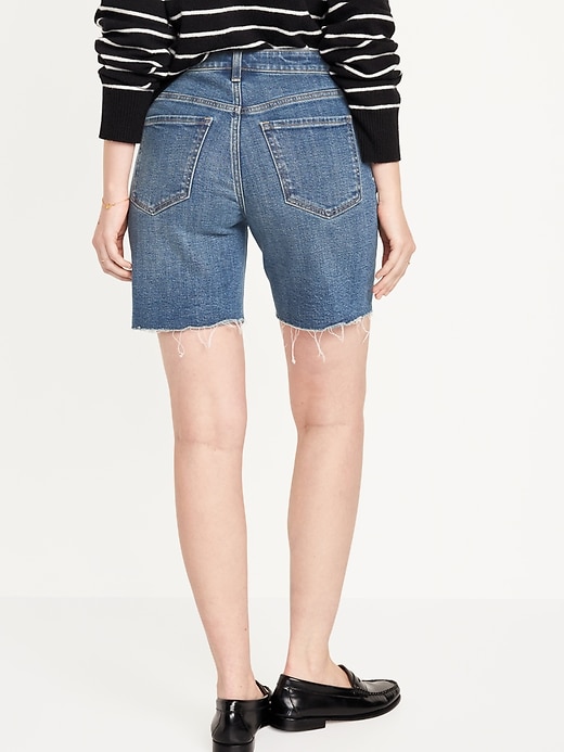 Image number 2 showing, High-Waisted OG Button-Fly Jean Shorts -- 7-inch inseam