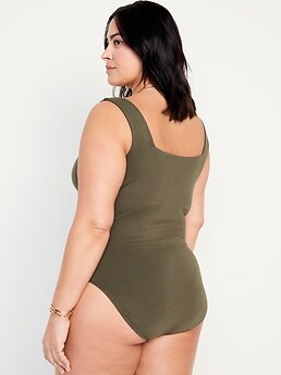 Sleeveless Square-Neck Bodysuit