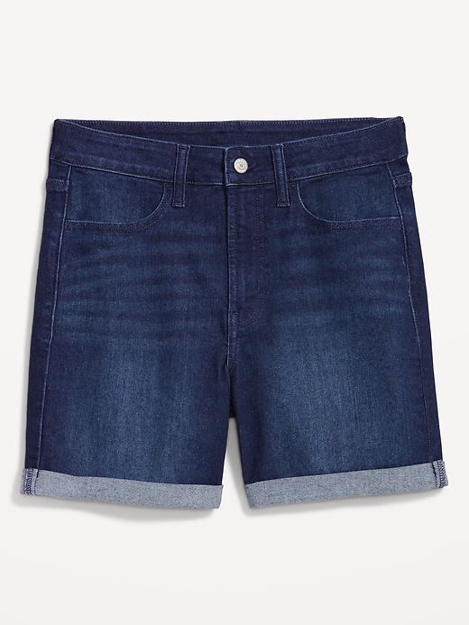 Image number 4 showing, High-Waisted Wow Jean Shorts -- 5-inch inseam