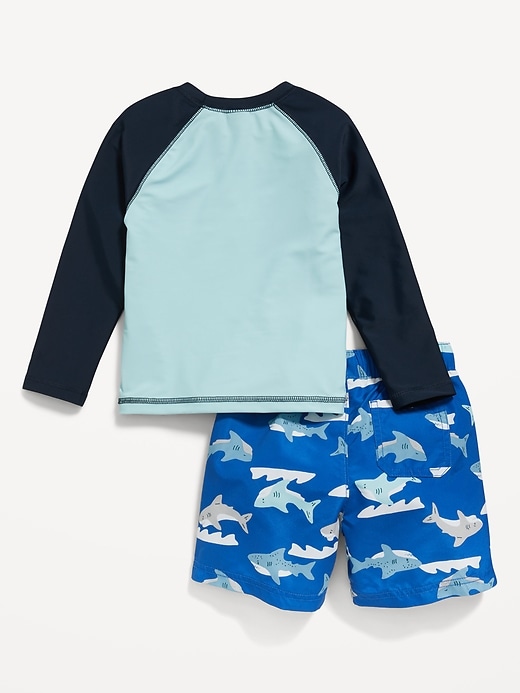 View large product image 2 of 3. Rashguard Pocket Swim Top & Trunks for Toddler Boys