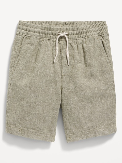 Functional-Drawstring Linen-Blend Shorts for Toddler Boys