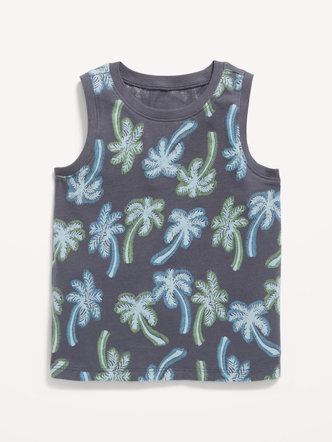 Printed Tank Top for Toddler Boys - Navy Palm