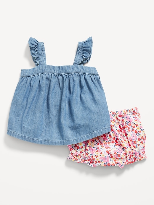 View large product image 1 of 4. Sleeveless Ruffle-Trim Top & Bloomer Shorts Set for Baby