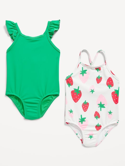 Voir une image plus grande du produit 2 de 2. Maillot de bain à motif pour Toute-petite fille et Bébé (paquet de 2)