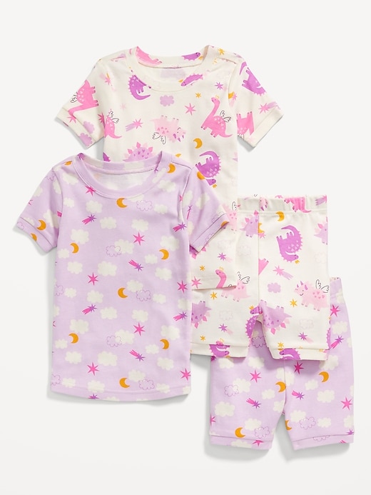 View large product image 1 of 3. Unisex 4-Piece Printed Snug-Fit Pajama Set for Toddler & Baby