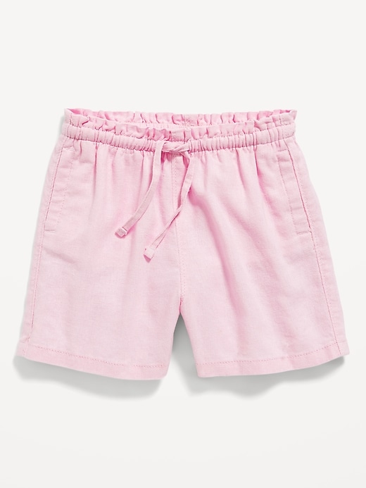 View large product image 1 of 1. Linen-Blend Pull-On Shorts for Toddler Girls