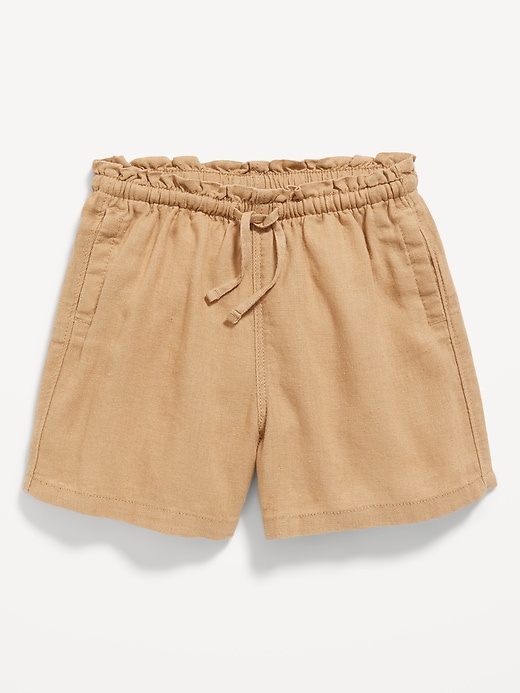 View large product image 1 of 1. Linen-Blend Pull-On Shorts for Toddler Girls