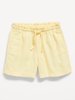 Printed Functional Drawstring Pull-On Shorts for Toddler Girls