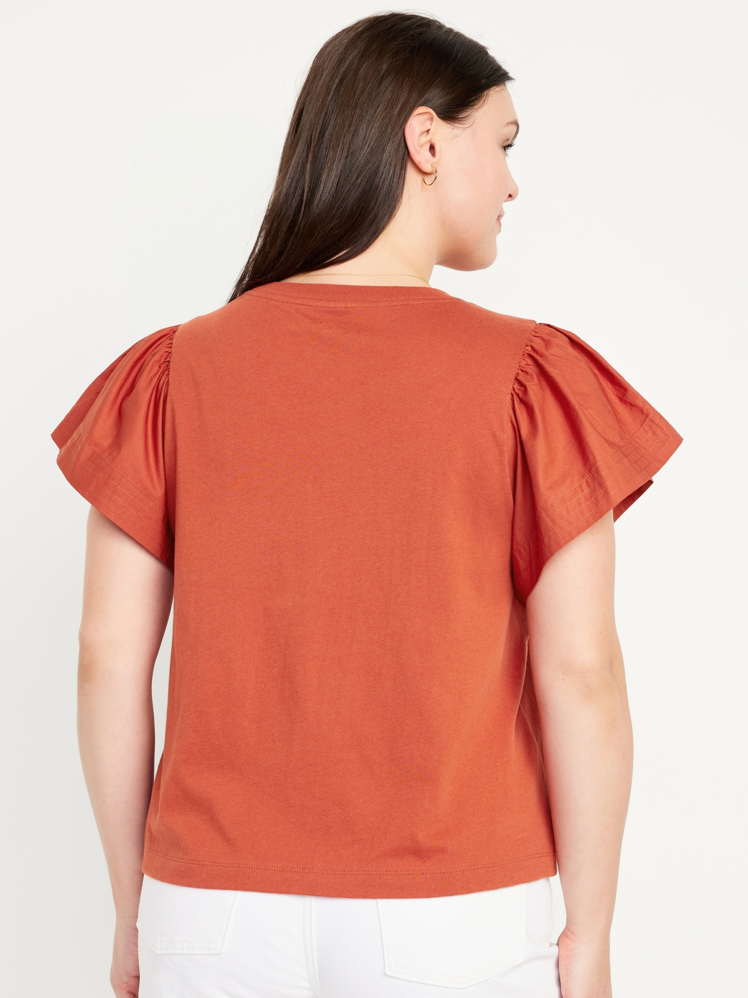 Flutter-Sleeve Combination Top