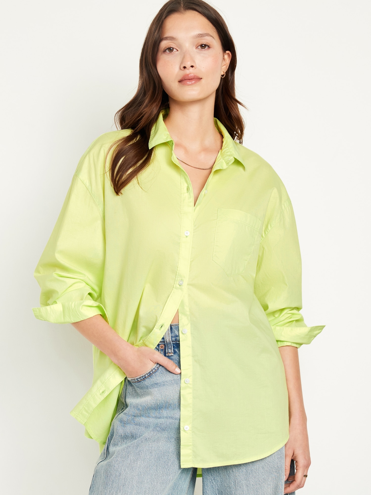 Bright green clearance button up shirt