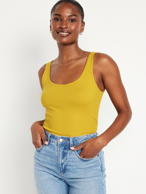 Rib-Knit First Layer Tank Top - Golden Lantern