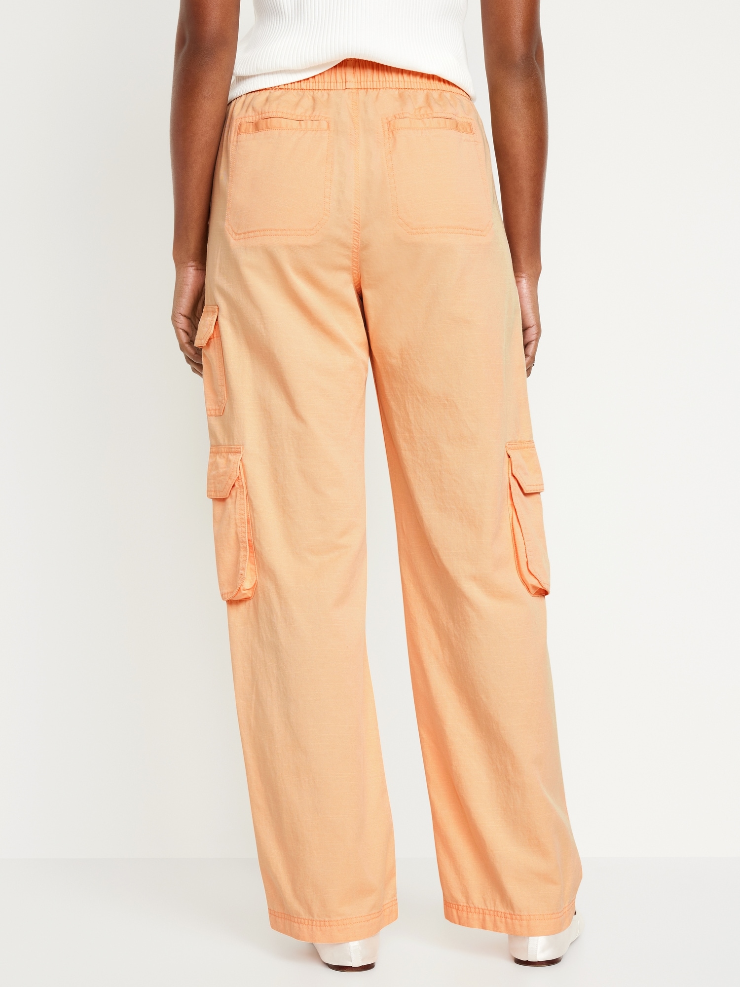 Old Navy Women's Mid-Rise Cargo Pants Orange Regular Size XL