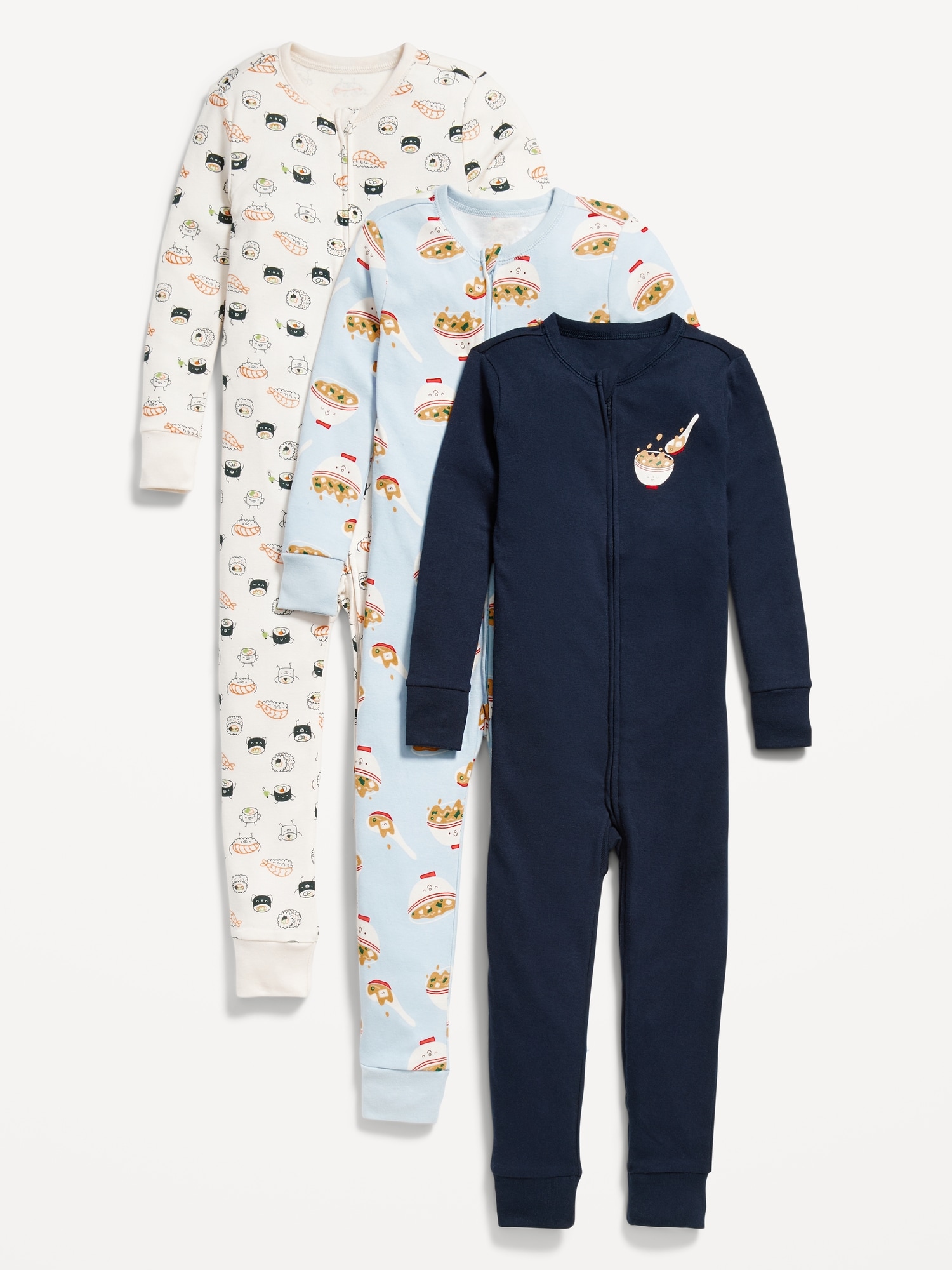 Unisex Snug-Fit Printed Pajama One-Piece 3-Pack for Toddler & Baby