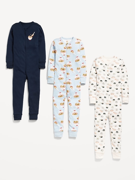 Voir une image plus grande du produit 2 de 2. Pyjama une-pièce ajusté à motif unisexe pour Tout-petit et Bébé (paquet de 3)