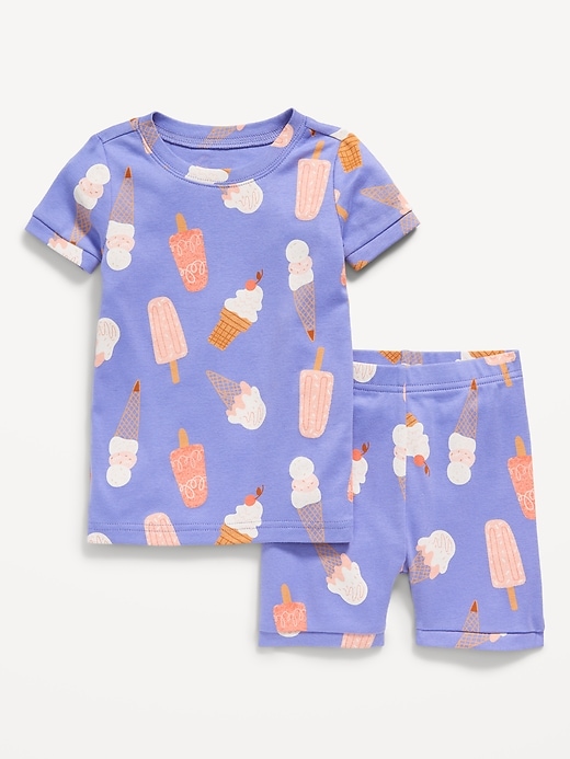 Image number 1 showing, Unisex Snug-Fit Printed Pajama Shorts Set for Toddler & Baby