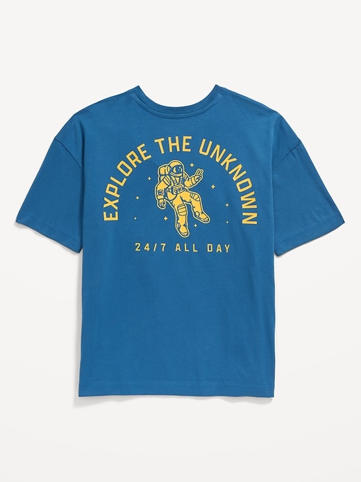 View large product image 2 of 3. Oversized Short-Sleeve Graphic Pocket T-Shirt for Boys