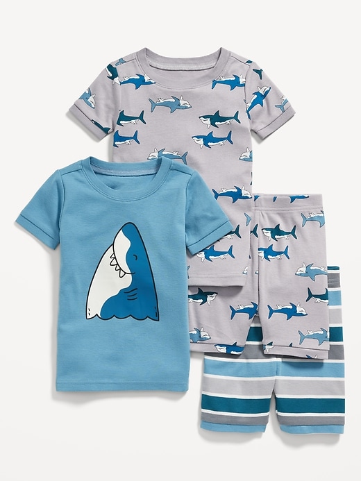 View large product image 1 of 2. Unisex 4-Piece Printed Snug-Fit Pajama Set for Toddler & Baby