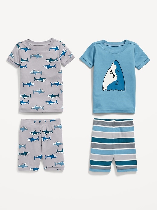 View large product image 2 of 2. Unisex 4-Piece Printed Snug-Fit Pajama Set for Toddler & Baby