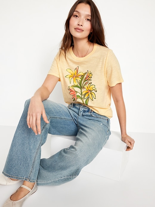 L'image numéro 3 présente T-shirt passe-partout imprimé en tricot flammé pour Femme