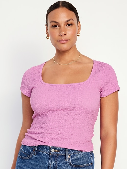 Image number 5 showing, Fitted Square-Neck T-Shirt