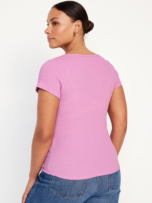 Image number 6 showing, Fitted Square-Neck T-Shirt