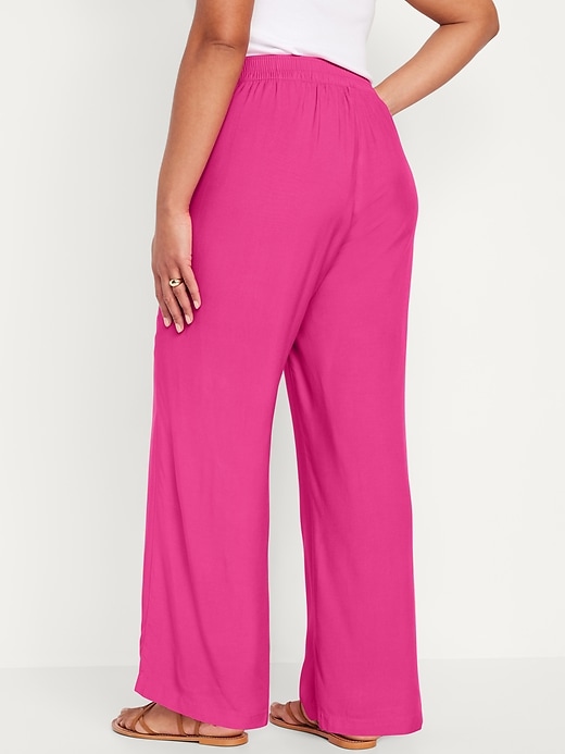 L'image numéro 6 présente Pantalon Playa à taille haute à jambe large pour Femme