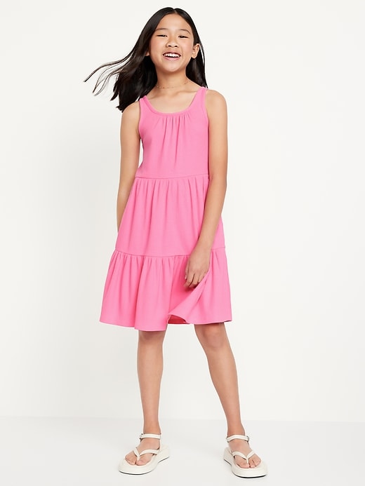 Image number 1 showing, Sleeveless Rib-Knit Tiered Dress for Girls