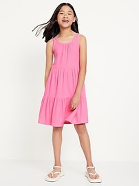 Image number 1 showing, Sleeveless Rib-Knit Tiered Dress for Girls