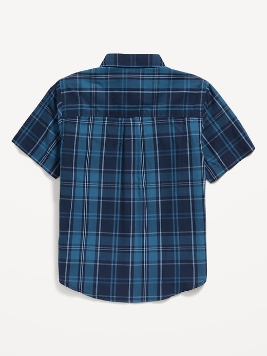 View large product image 2 of 2. Plaid Poplin Pocket Shirt for Boys